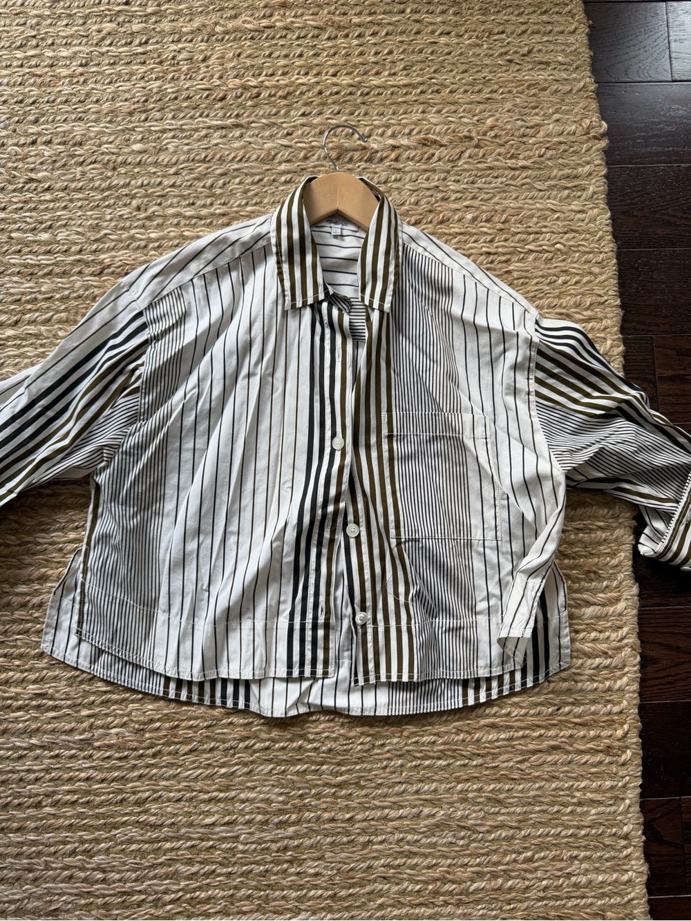 Madewell Brown Striped Button-Up Shirt